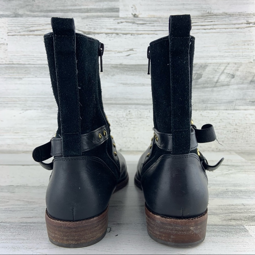 COACH Lilliana Black Leather Ankle Boots Size 6.5B - Picture 4 of 9